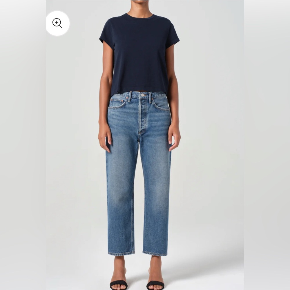 Agolde Women's Light Blue Cropped Ankle Jeans